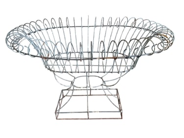 Vintage French Iron Garden Basket / Planter