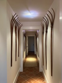 Collection of European Pine Primitive Hay Forks (11)