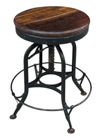 Early Iron and Wood Machinists Stool