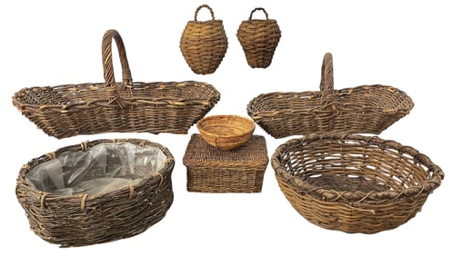 A Large Collection of French and European Wicker Baskets