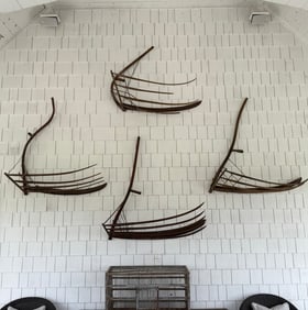 A Collection of Antique Primitive Farm Tools, Grain Cradles