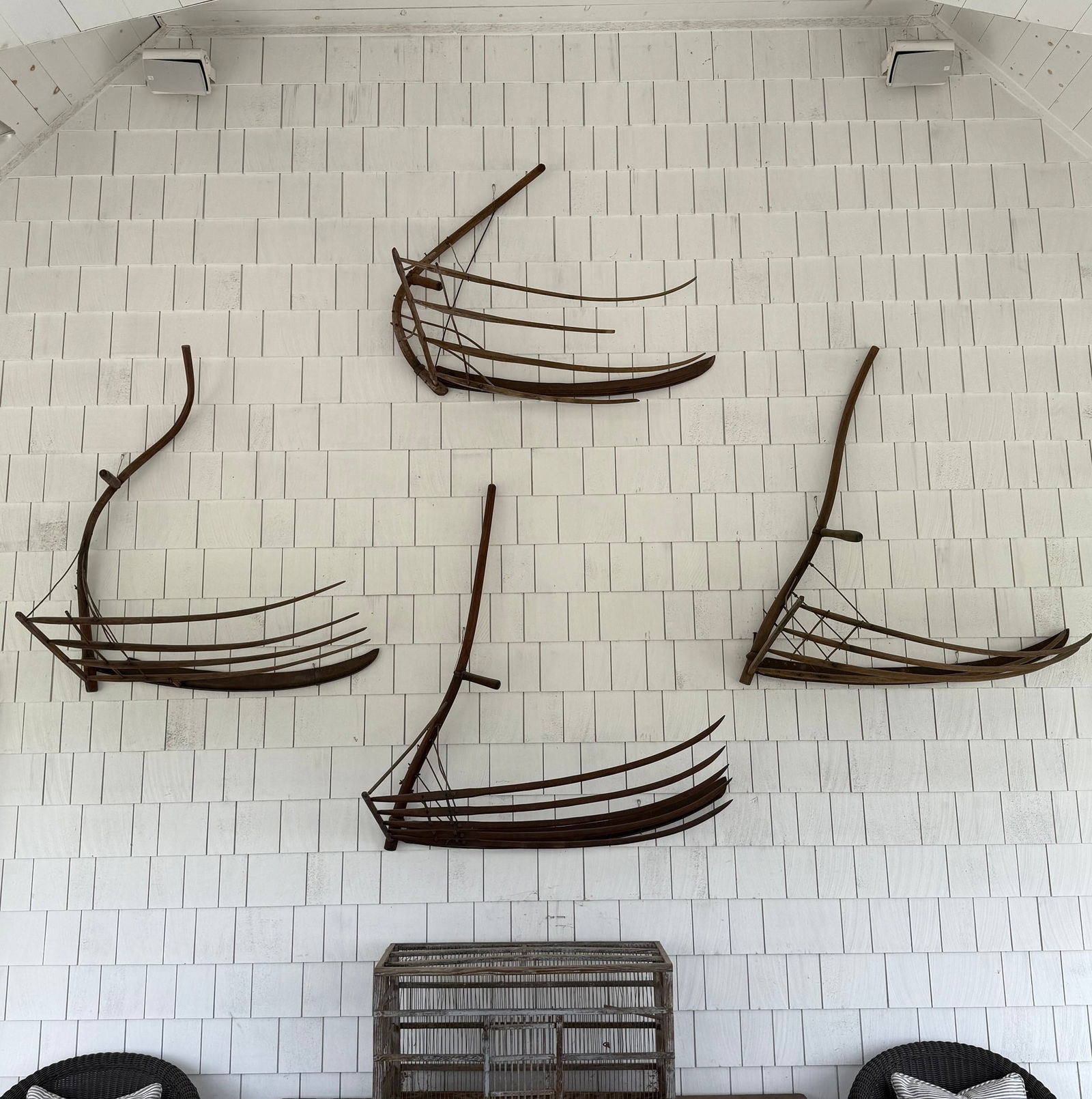 A Collection of Antique Primitive Farm Tools, Grain Cradles (1 of 5)