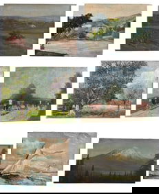 Collection Antique Oil Paintings, Cows, Ship, Landscapes