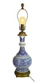 A Persian Style Porcelain Bottle Converted Lamp, THEODORE DECK