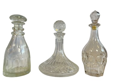 Three Cut Glass Liquor Decanters, WATERFORD