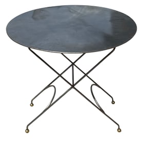 A Modern Folding Metal Campaign Table