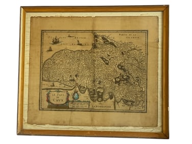Antique Map of Pays De Caux in Normandy, France
