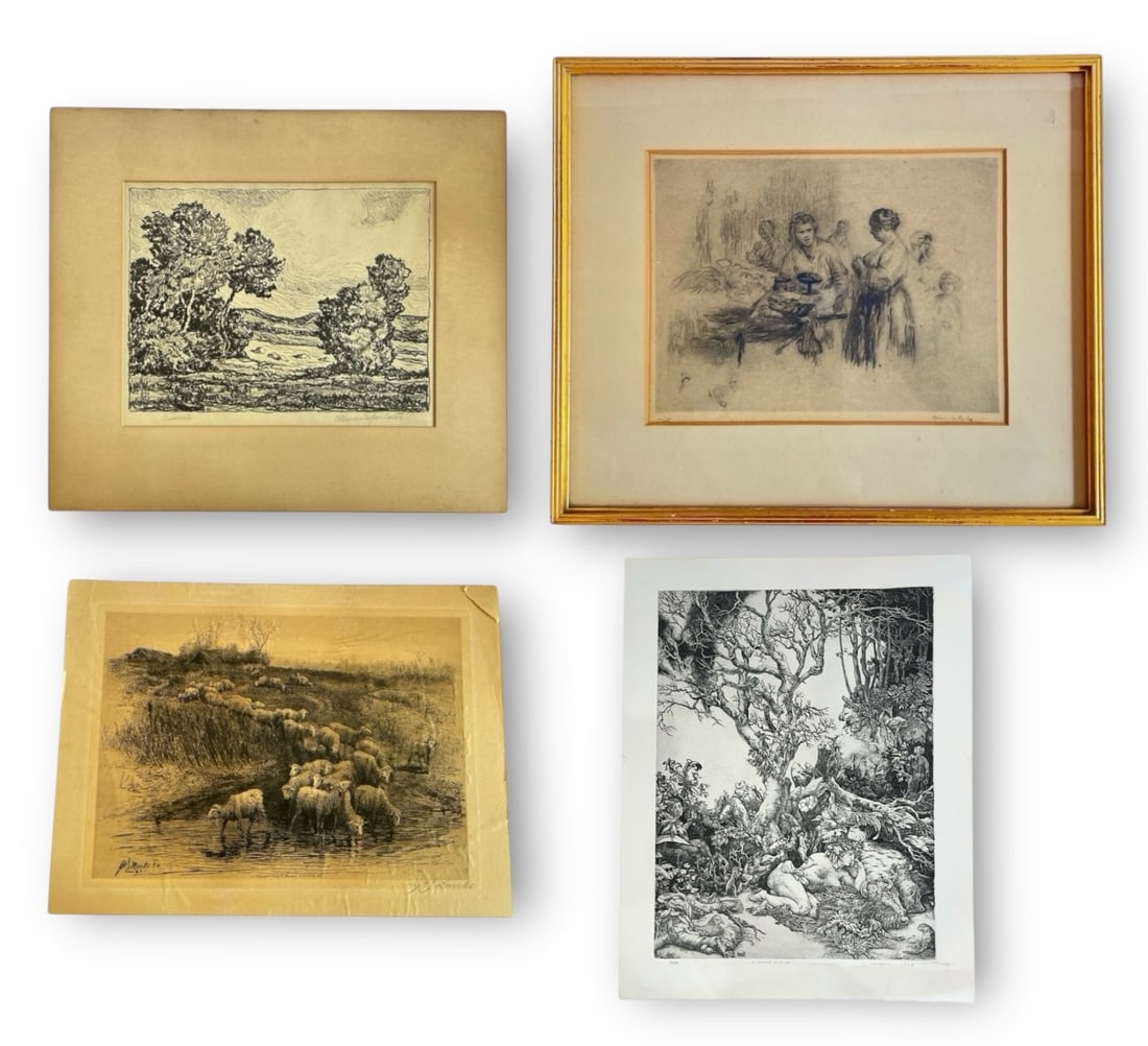 Collection 19th C Etchings, Some Signed (1 of 5)