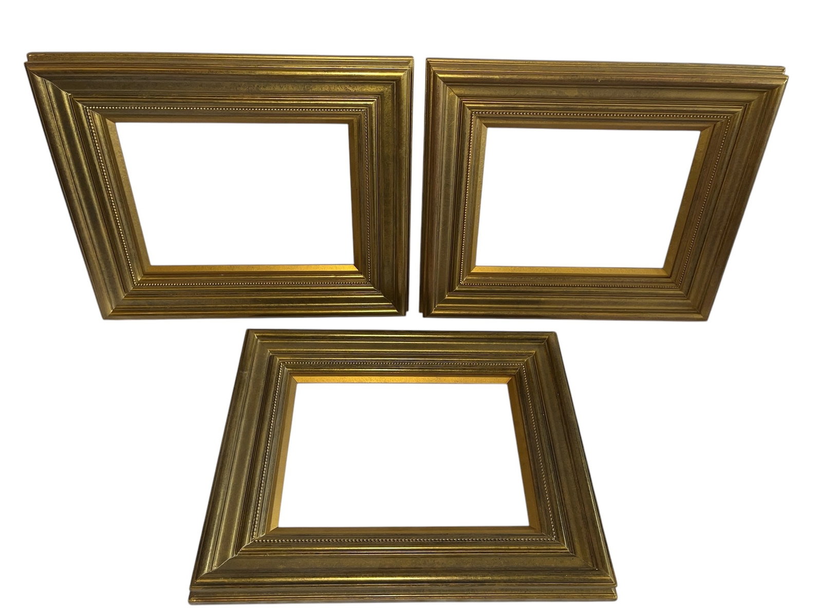 Three Gold Gilt Frames: Measures 17" x 21", inside is 10.25 x 14.25 (sight is 9.25" x 13.25").
