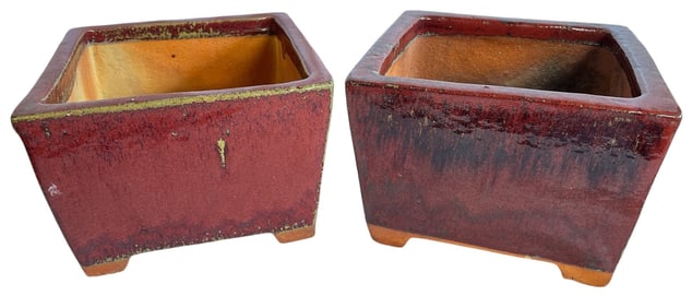 A Pair of Red Glaze French Terracotta Planters