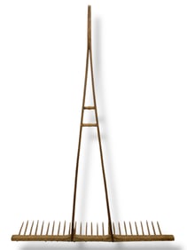 A Large 6' Primitive French Hay Rake