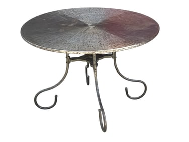 A Brushed Steel Outdoor Garden Table