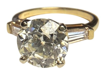 14k Gold 3 Carat Diamond Solitaire Engagement Ring