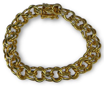 A 14k Gold Double Chain Bracelet