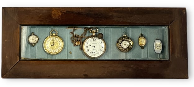Vintage and Antique Pocket Watches & Watches Shadowbox