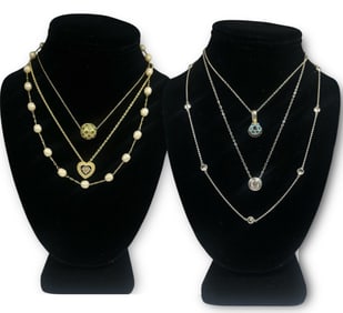 An Assortment of Sterling Silver, Gemstone, Pearl Necklaces