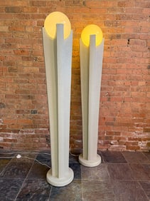 Monumental Post Modern Torchiere Lamps, Pair