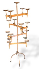 Large Wrought Iron & Copper Candelabra