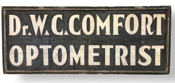 Folk Art Double Sided Advertisement Sign, Optometrist