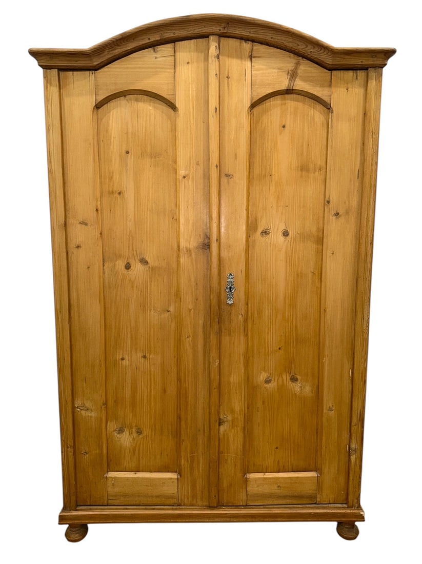 A European Pine Armoire: 74.5" H x 45" W x 18" D.