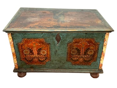A European Hand Painted Blanket Chest