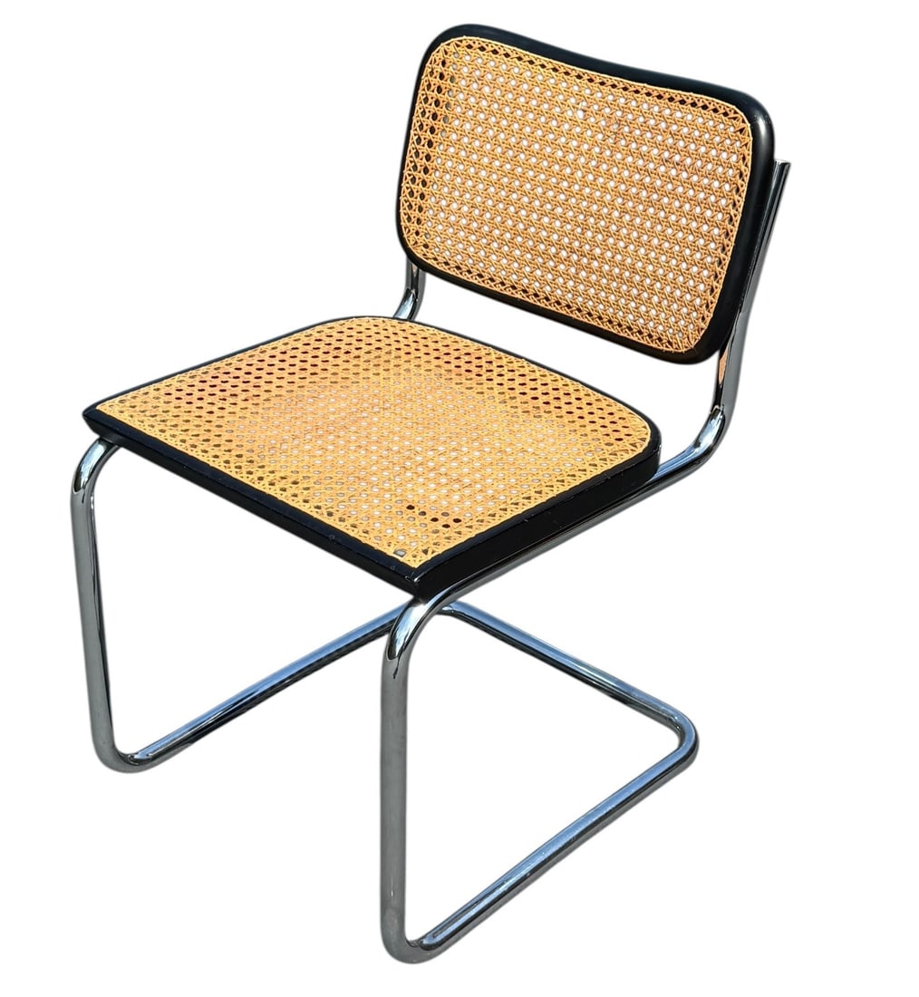 MARCEL BREUER "Cesca" Chair, KNOLL / GAVINA: 29" H to back x 18" H to seat x 18.5" W x 20" D. Retains Knoll & Gavina labels to underside of seat.
