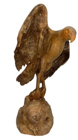A Folk Art Carved Wood Eagle Sculpture
