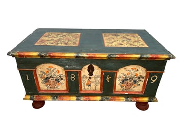 A European Hand Painted Blanket Chest