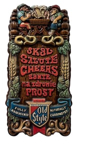 Rare Mid Century OLD STYLE Beer Advertisement Sign