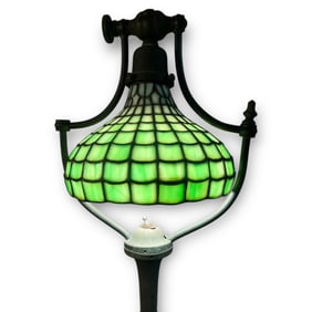 Tiffany Era Arts & Crafts Bronze Bell Floor Lamp