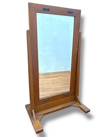 Mission Oak Arts and Crafts Cheval Mirror
