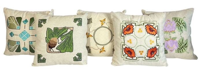 Collection Arts & Crafts Linen & Embroidered Pillows