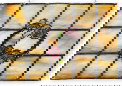 An Arts & Crafts Stained Glass Window, Rose
