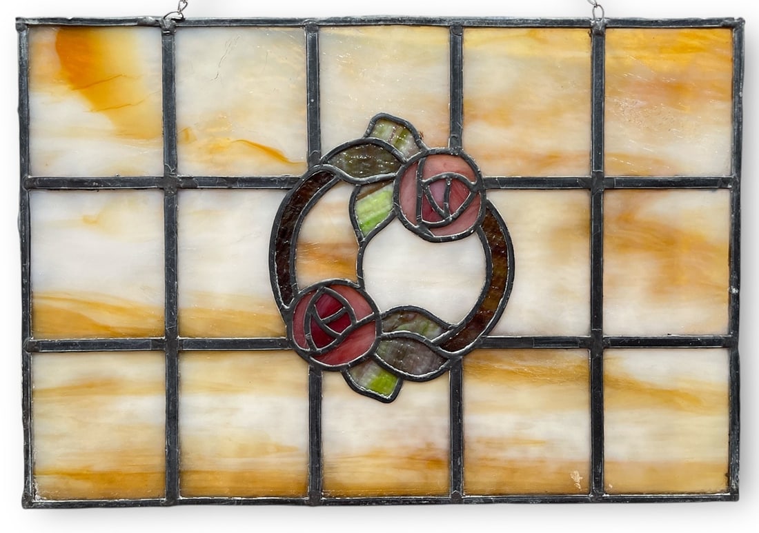 An Arts & Crafts Stained Glass Window, Rose (1 of 3)