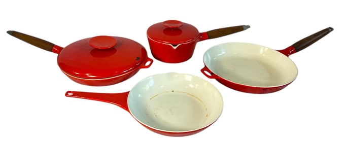 Collection of Mid Century Enamelware Cookware