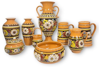 Collection KERALIT Czech Republic Folk Art Vases & Pitchers