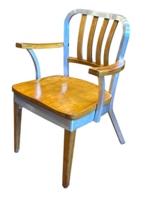 SHAW WALKER Aluminum & Maple Armchair