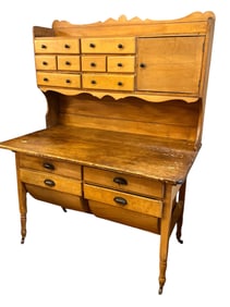 Primitive Pine Possum Belly Bakers Cupboard