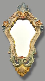 A Petite 1930's Italian Rococo Style Wall Mirror