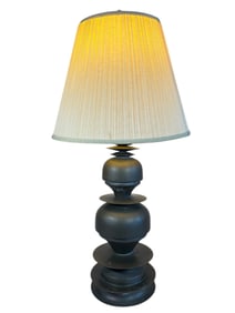 An Abstract Modernist Stacked Brass Lamp