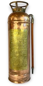 A Vintage BUFFALO Brass and Copper Fire Extinguisher