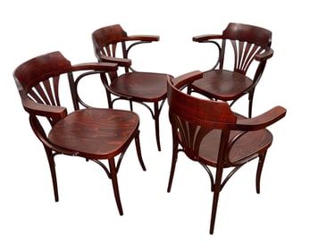 Bentwood THONET Style Captain Chairs, Set of Four