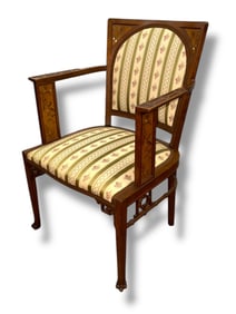 Chinese Art Deco Claw Footed Accent Chair