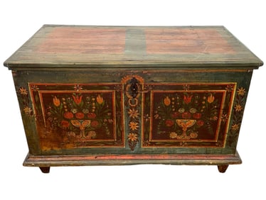 A European Hand Painted Blanket Chest