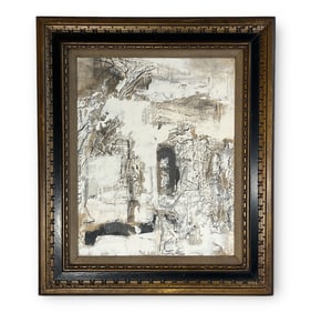 An Abstract Brutalist Oil on Board, K. F. PRYOR