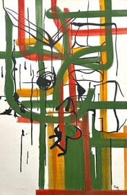 Large Mid Century Abstract Oil Painting