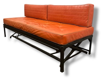 Mid Century Retro Orange Vinyl Daybed