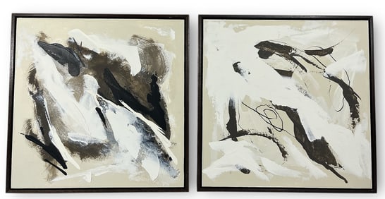 Two Small Acrylic on Board Abstract Works, K. F. PRYOR