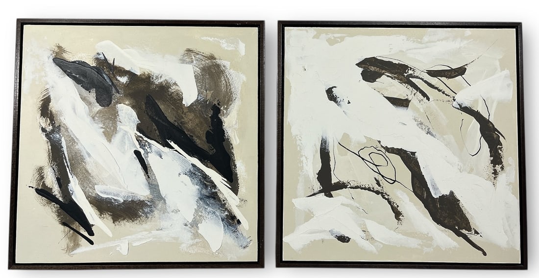 Two Small Acrylic on Board Abstract Works, K. F. PRYOR (1 of 4)