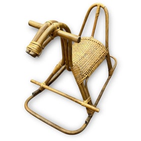 A FRANCO ALBINI Style Rattan Rocking Horse